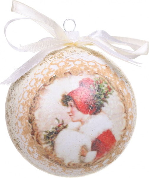 Шар новогодний Декупаж d 80 мм в ассортименте