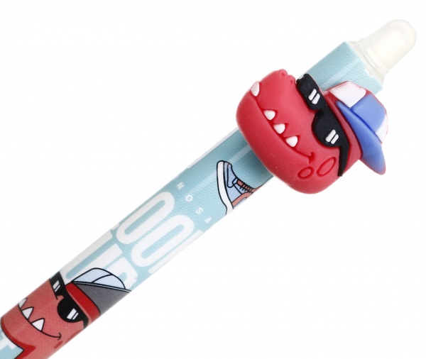 Ручка гелевая напиши-зитры Dino красная 