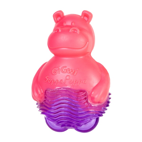 Игрушка для собак GiGwi Бегемотик с пищалкой розовый Suppa Puppa 9 см