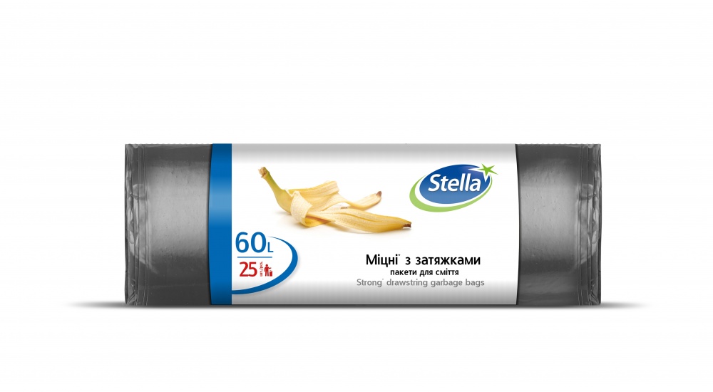 Мешки для мусора с затяжками Stella Sarantis стандартные 60 л 25 шт.