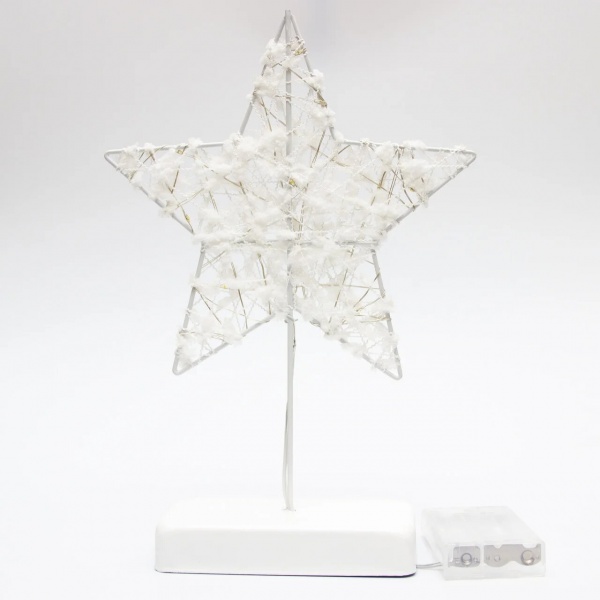 Декорація новорічна Девілон Зірка 19,8х6х29 см тепле світло 141 