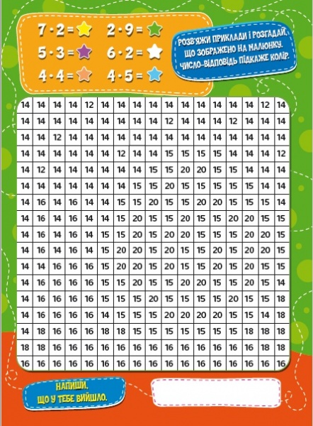 Посібник для навчання «Малюємо-рахуємо. Математична розфарбовка. Множення» 9786177775323