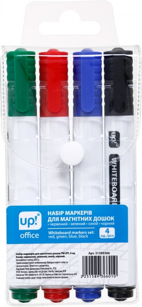 Набір маркерів для магнітних дошок 4 шт. UP! (Underprice)