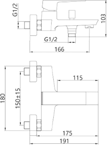 Смеситель для ванны/душа Invena Paros BW-09-004