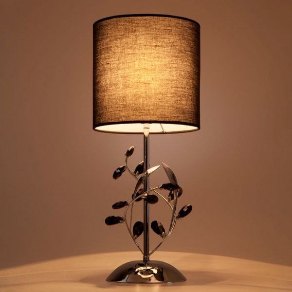 Настольная лампа декоративная Strotskis Florian 1x40 Вт E14 хром/черный 01017/1