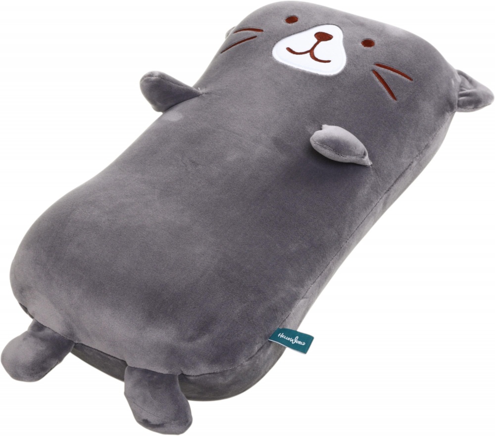 Подушка-іграшка HW Котик 43х22см сірий BMPMIX0332/grey