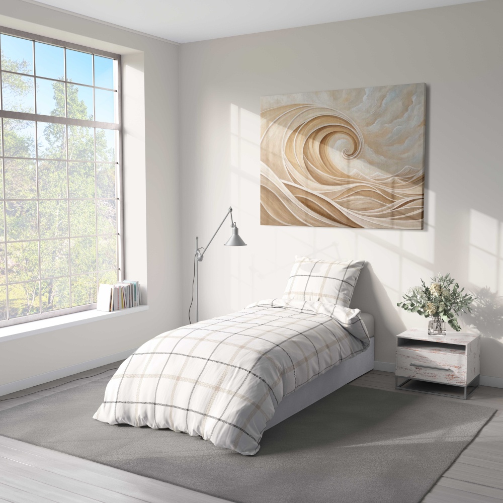 Комплект постільної білизни BALANCE GRID 1,5 бежевий UP! (Underprice)