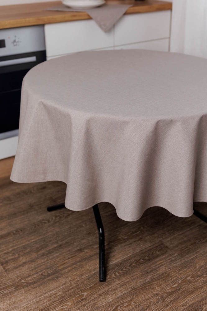Скатерть Шанталь Ø 160 см коричневая La Nuit