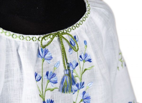 Рубашка-вышиванка Гармонiя Васильки р.86 белый с синим 