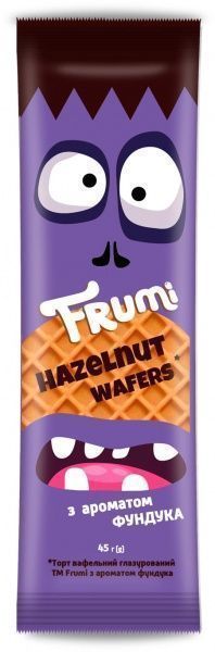 Батончик вафельний Frumi глазурований з ароматом фундука 45 г 
