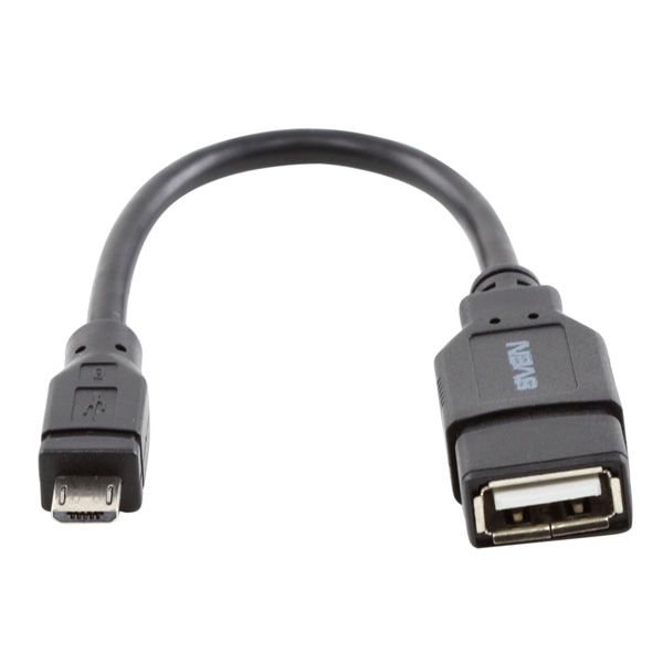 Кабель Real-El USB2.0-OTG 0.1 м черный