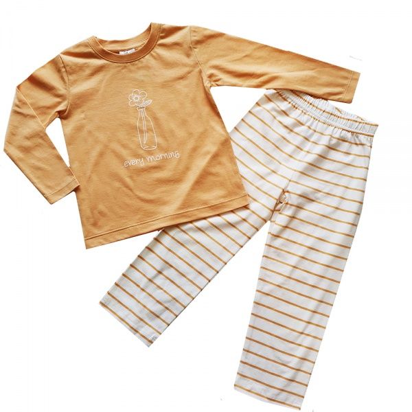 Пижама детская для девочки Colibri р.104 молочный с желтым G7006 