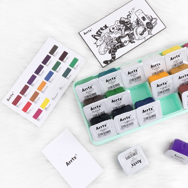Набір гуашевих фарб AJG-001-18C 18 кольорів 30 мл LC302314 Arrtx