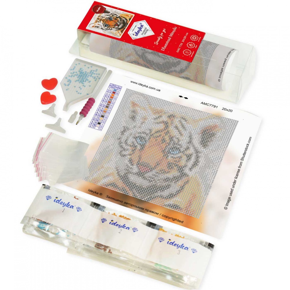 Алмазная мозаика Маленький тигренок Идейка