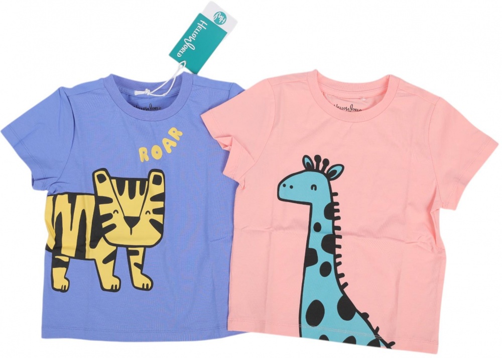 Футболка для девочек HW 2 шт. р.116/122 разноцветный 53128_53126