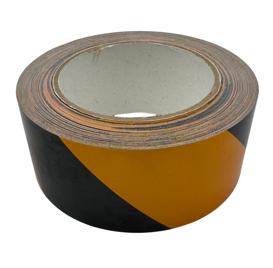 Лента сигнальная самоклеющаяся желто-черная 48 мм 33 м