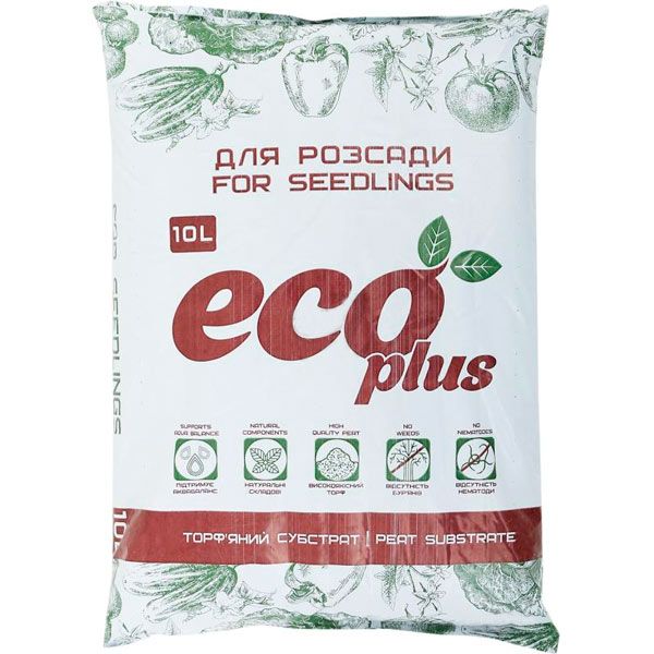 Субстрат торфяной Eco Plus для рассады 10 л