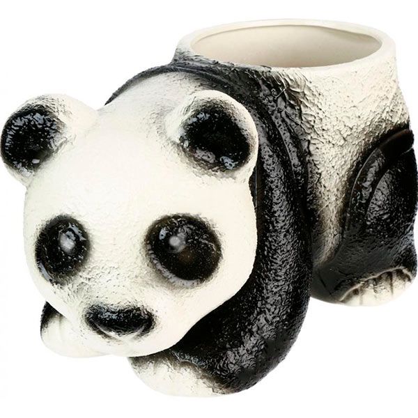 Кашпо керамічне Панда В фігурний 7,9л чорний із білим 