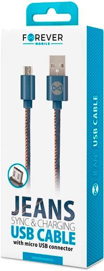 Кабель Forever USB – microUSB 1 м джинс (T_01627) 