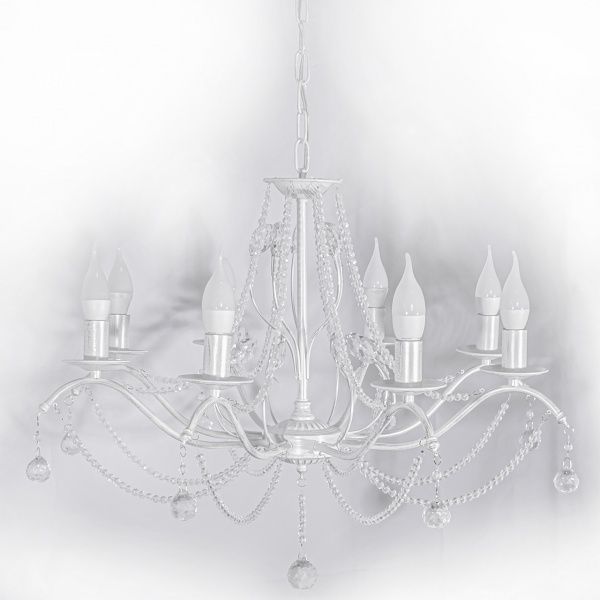 Люстра подвесная Hopfen Wien 8x60 Вт E14 бело-серебряный 