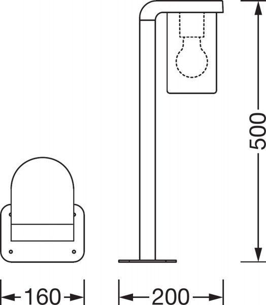Светильник парковый Ledvance Endura Classic Cascade (50 см янтарь) E27 IP44 темно-серый 