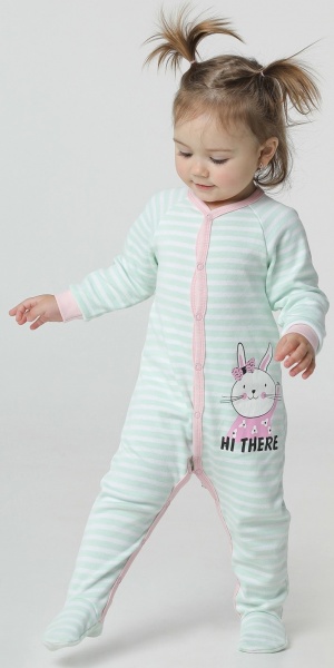 Комбинезон для девочки Smil полоска р.80 ментоловый 108614 