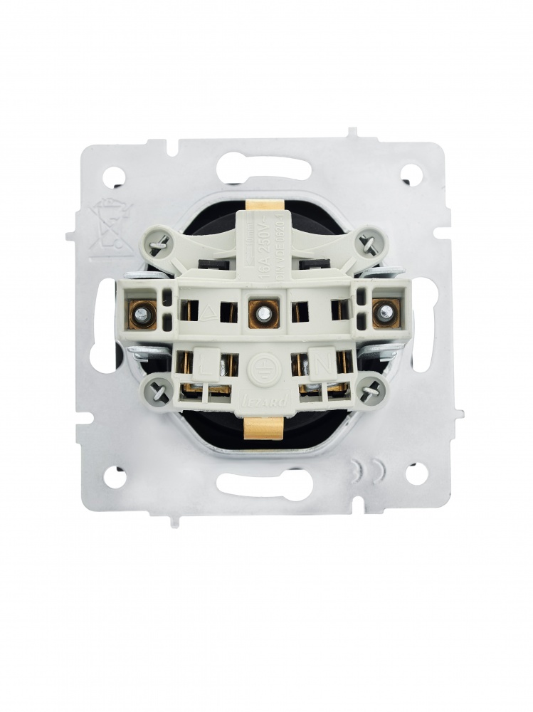 Розетка с крышкой 1 с заземлением Lezard Vesna IP20 антрацит 742-4288-123B