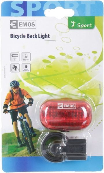 Фонарь велосипедный Emos P3910-1 красный черный 