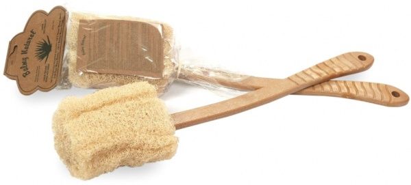 Мочалка Balmy Naturel из люфы с пластмассовой ручкой 11104 