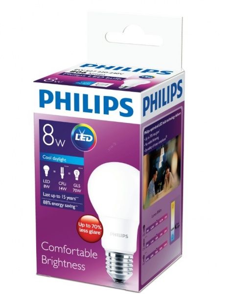 Лампа светодиодная Philips LEDBulb PF 8 Вт A60 матовая E27 220 В 6500 К 