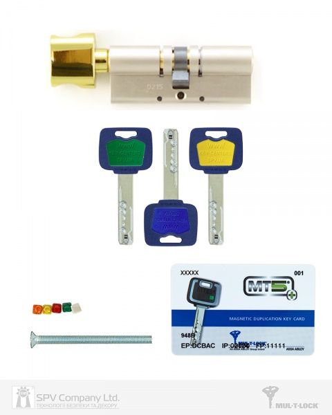 Цилиндр Mul-T-Lock MT5 31x31 ключ-вороток 62 мм латунь