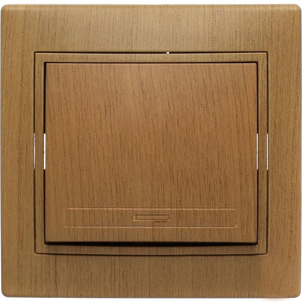 Выключатель одноклавишный Lezard Mira без подсветки 10 А 250В дуб матовый 701-5151-100