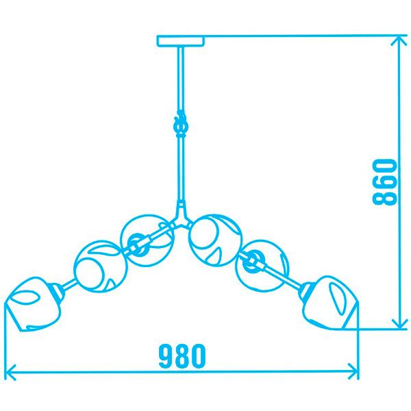 Люстра подвесная Victoria Lighting Fusion/PL6 6x40 Вт E14 черный 