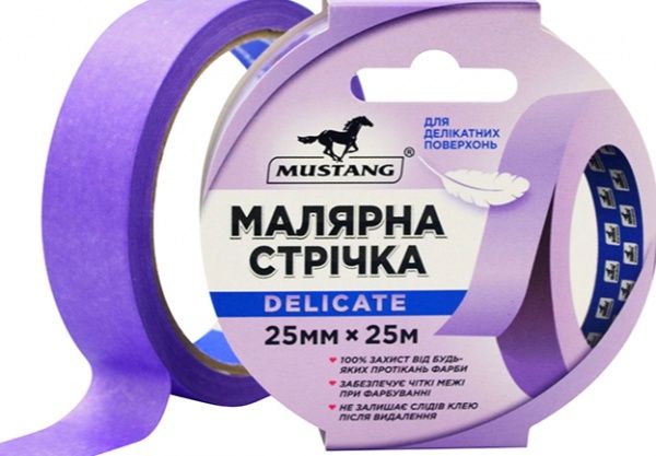 Лента малярная Mustang Delicate рисавая фиолетовая 0,025x25 м