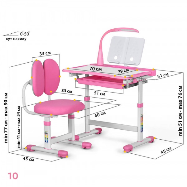 Комплект мебели детский ErgoKids BD-20 PN