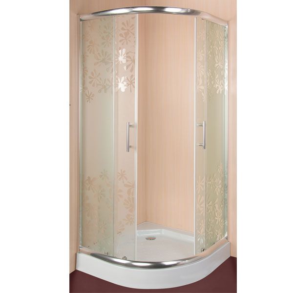 Душевая кабина UP! (Underprice) R-522 PT 02 900x900x1940 профиль хром, стекло прозрачное с рисунком