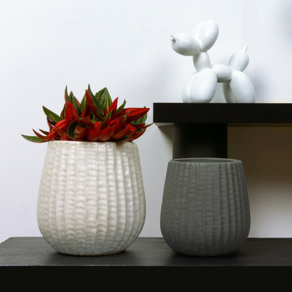 Кашпо керамическое МВМ DH-FLOWERS-25 S GRAY 13 см Серый 