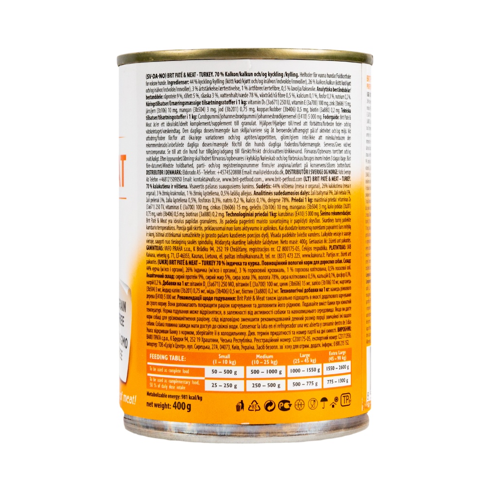 Консерва для собак для всех пород Brit Care Pate&Meat индейка 400 г