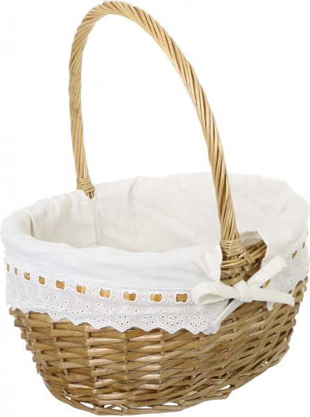 Корзинка плетеная с текстилем 37х31х19/41 см EBE18-5-1 