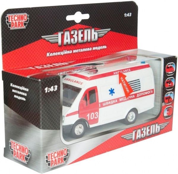 Машинка Технопарк 1:43 Автомодель - Газель Реанімація