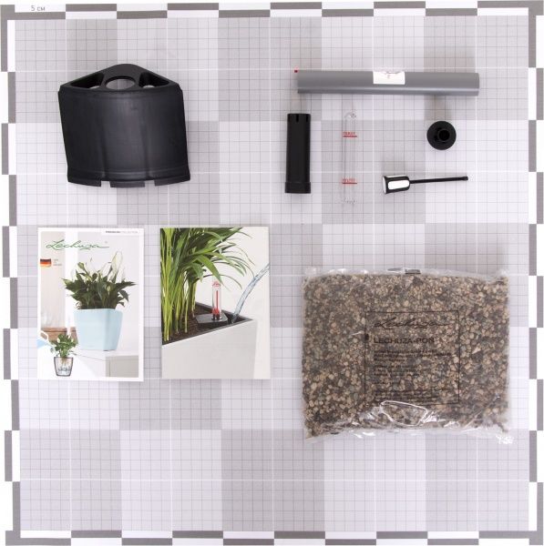 Вазон пластиковый Lechuza Quadro Premium LS 28 квадратный 19,7л кофейный (16141) 