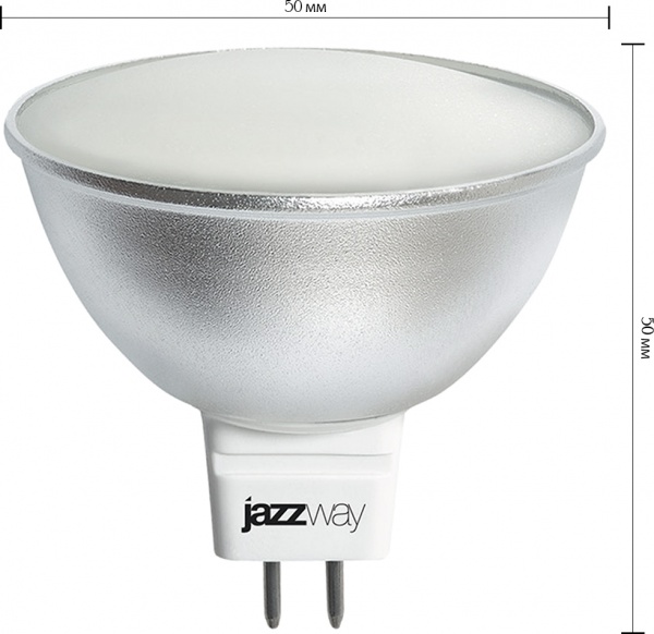 Лампа светодиодная Jazzway PLED-ECO-JCDR 6 Вт MR16 матовая GU5.3 220 В 3000 К 1013644 