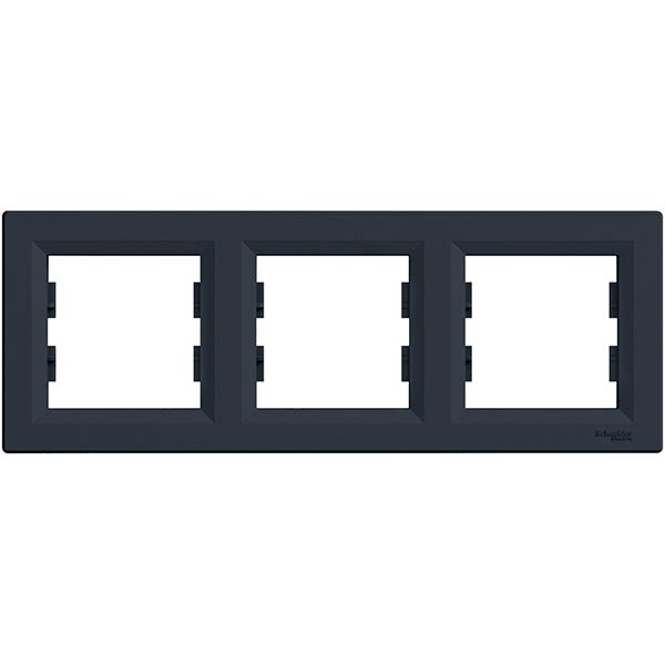 Рамка трехместная Schneider Electric Asfora горизонтальная антрацит EPH5800371