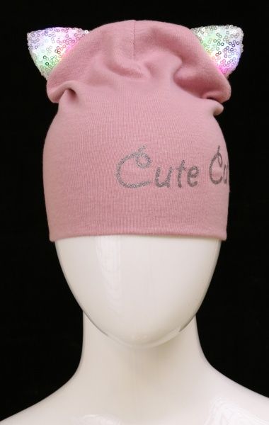 Шапочка дитяча для дівчинки Kraft 345-Т р.50-52 пильна троянда 