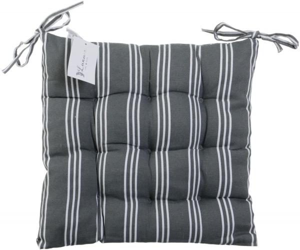 Подушка на стул Страйпс серая 37х37см Luna
