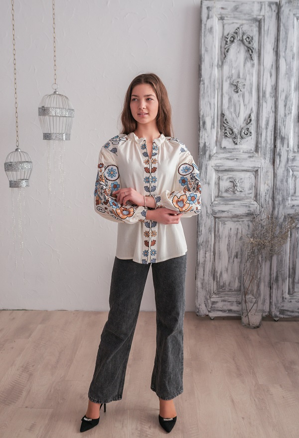 Вышиванка Galychanka Веснушка р. М молочный Wb-0204