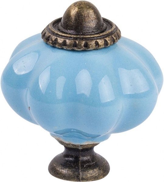 Меблева ручка 31479 антична бронза/небесно-блакитний Ferro Fiori CR 9150.34