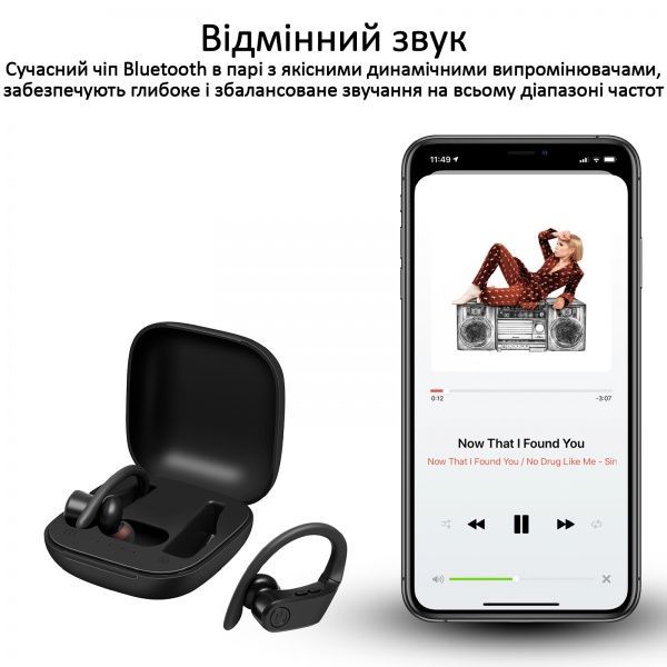 Навушники Promate Bluetooth 5 black (motive.black)