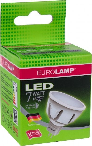 Лампа светодиодная Eurolamp 2 шт./уп. 7 Вт MR16 матовая GU5.3 220 В 4100 К LED-SMD-07534 