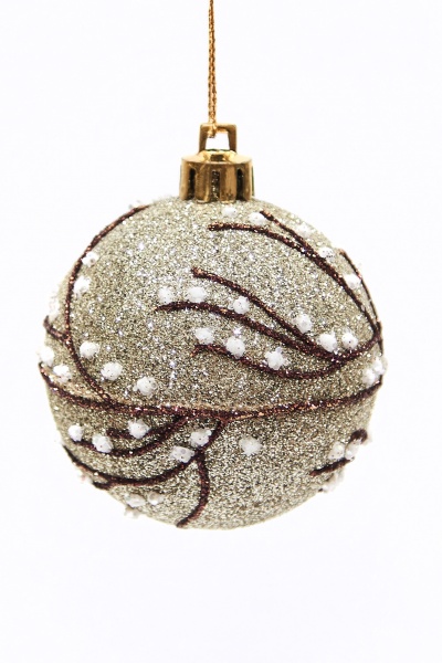 Куля новорічна Гілочки золото